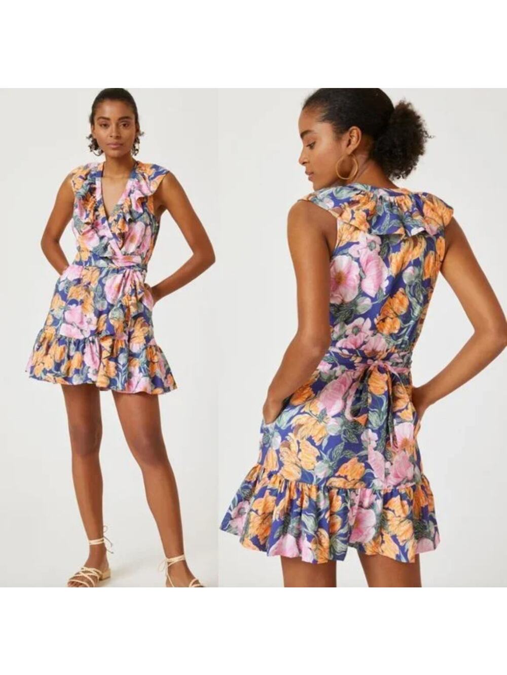 NEW Anthropologie Floral Wrap Mini Dress